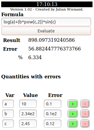 uncertainty calculator example